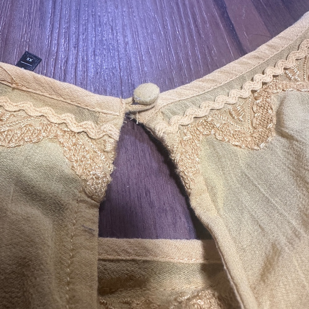 Anthropologie Akemi + Kin Mustard Yellow Dress With Slip - Picture 7 of 12